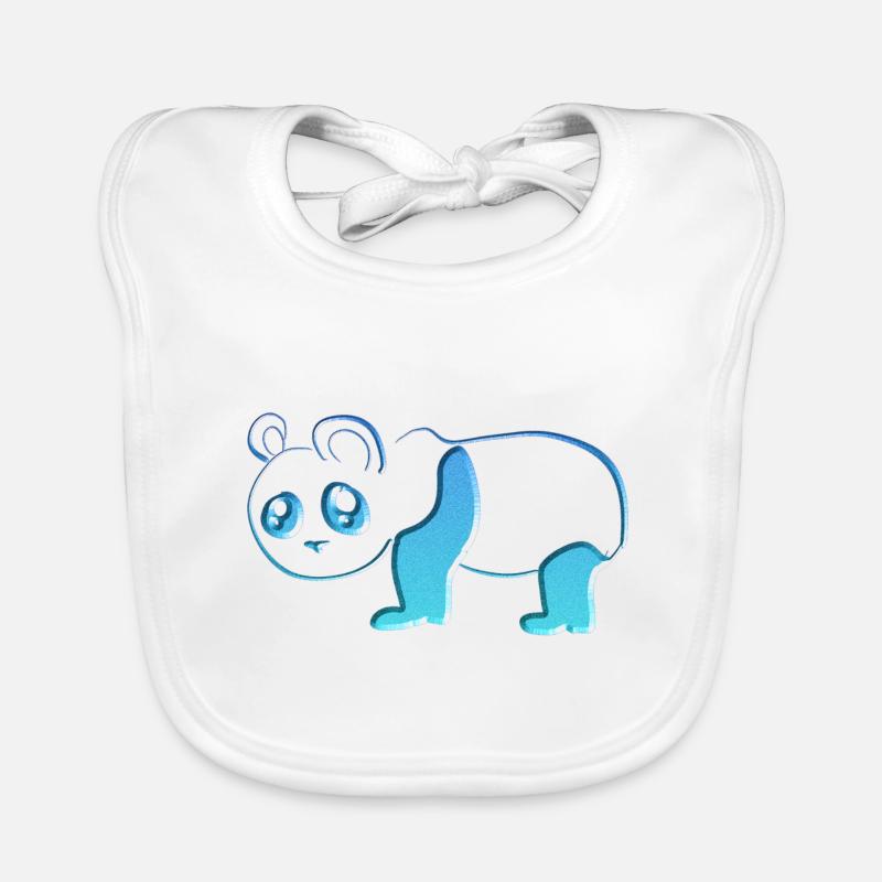 Blauer Panda Bär Tier Glitzer Blau Baby Bio-Lätzchen