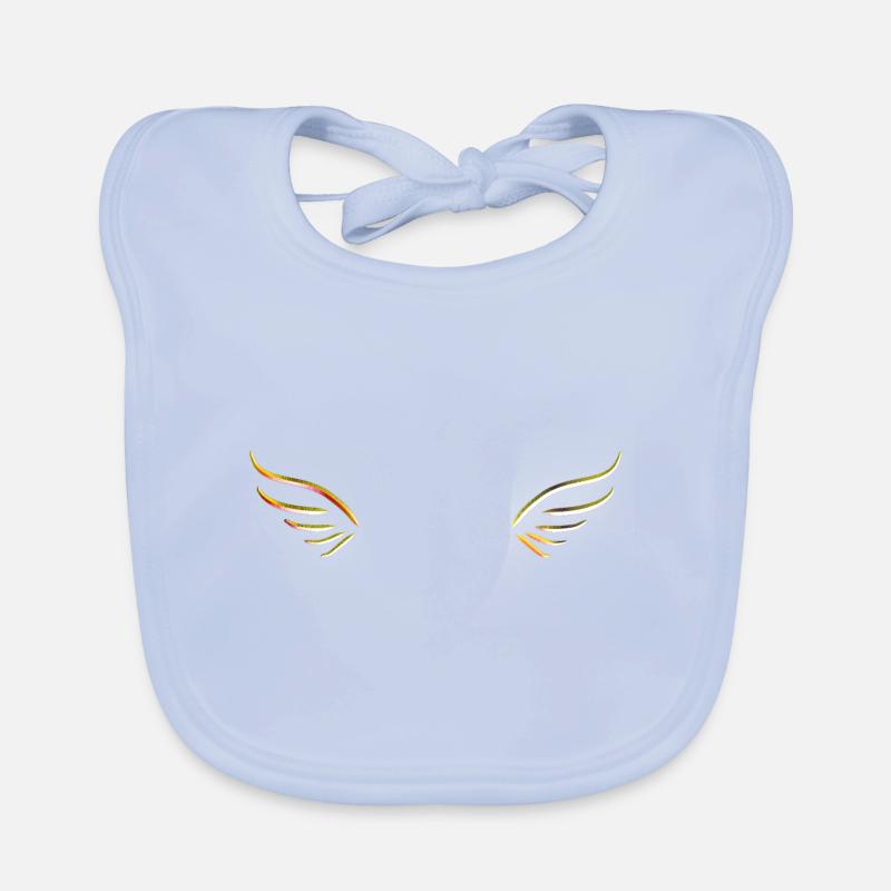 wings gold angel two symbol glitter Organic Baby Bibs
