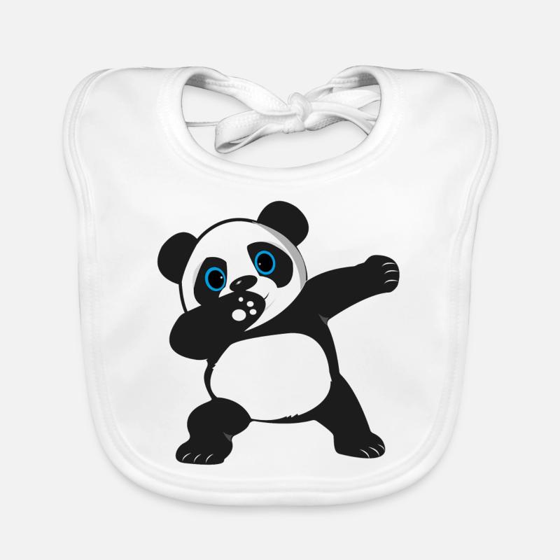 Dabbing Dab Dancing Panda - Baby Bio-Lätzchen - Weiß