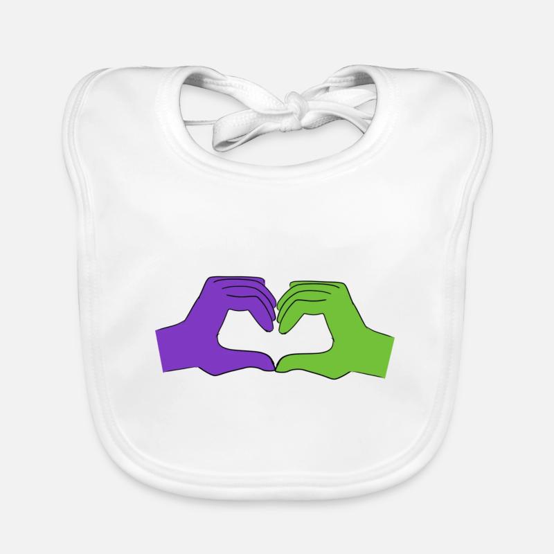 cœur violet Bavoir bio Bébé