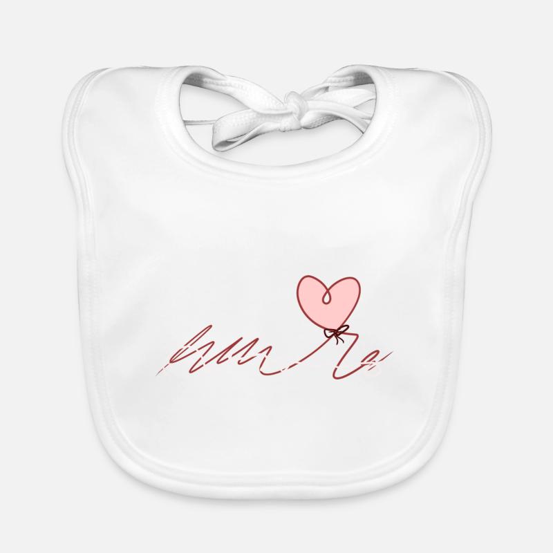 red thread heart love loop Organic Baby Bibs