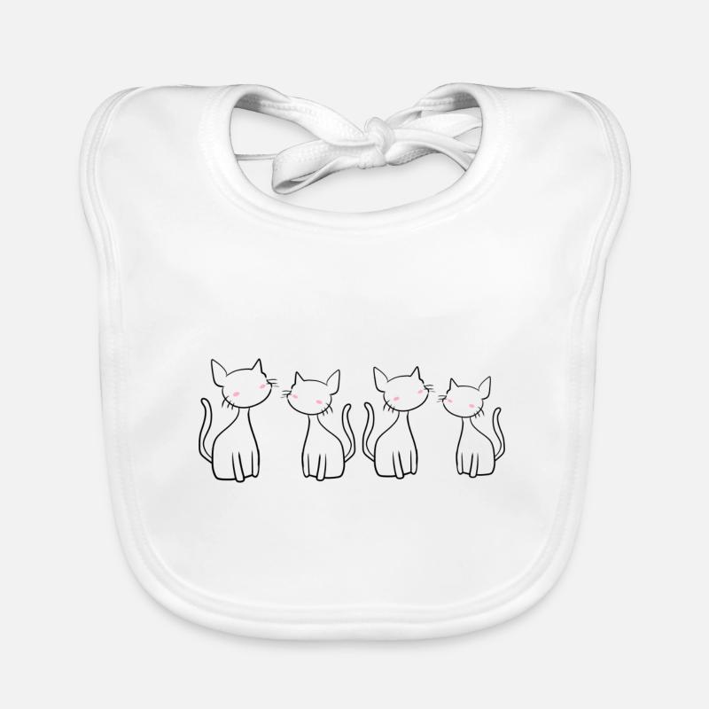 vier katzen katze symbol freunde Baby Bio-Lätzchen