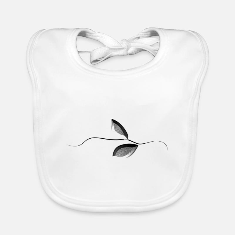 stem plant symbol leaves grey Organic Baby Bibs