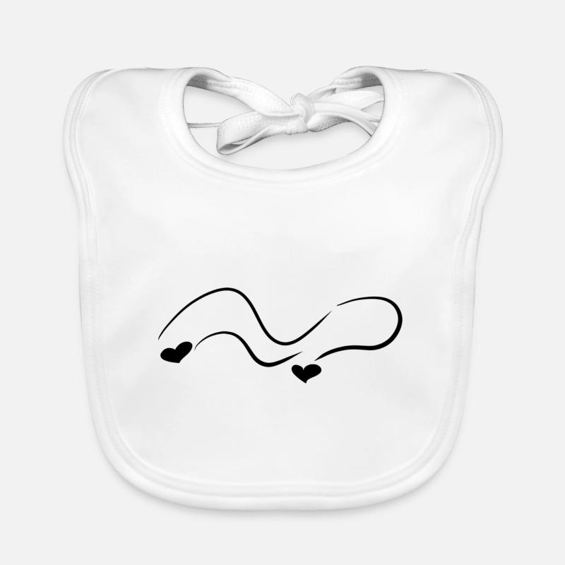 hearts pattern wave line curve Organic Baby Bibs