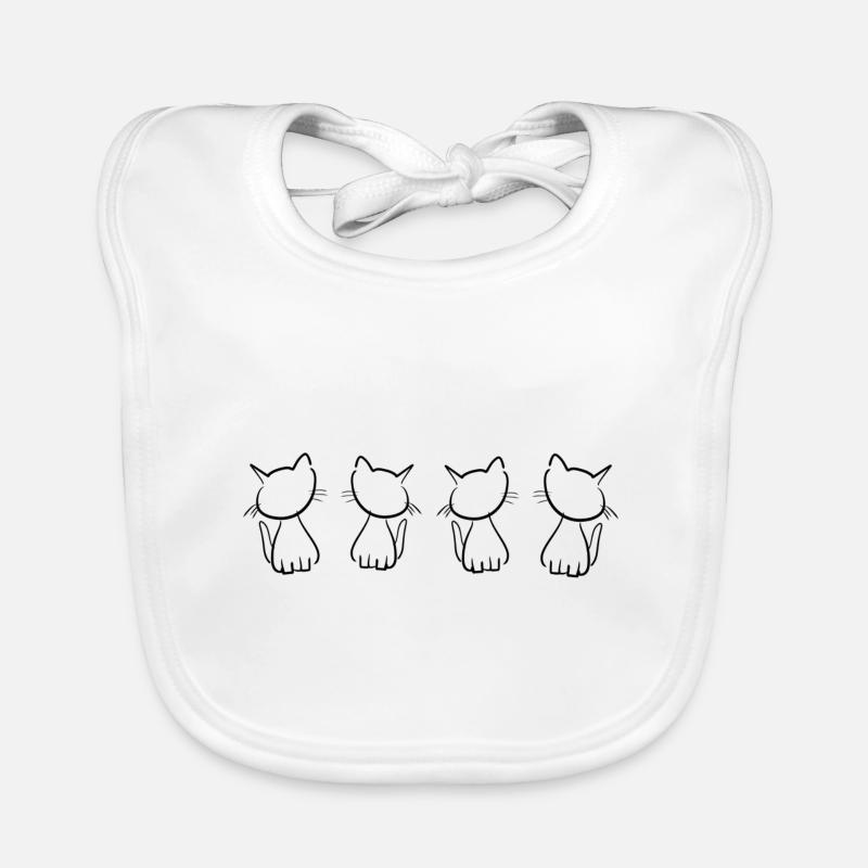 quatre chats animaux mignon forme d’animal de compagnie Bavoir bio Bébé