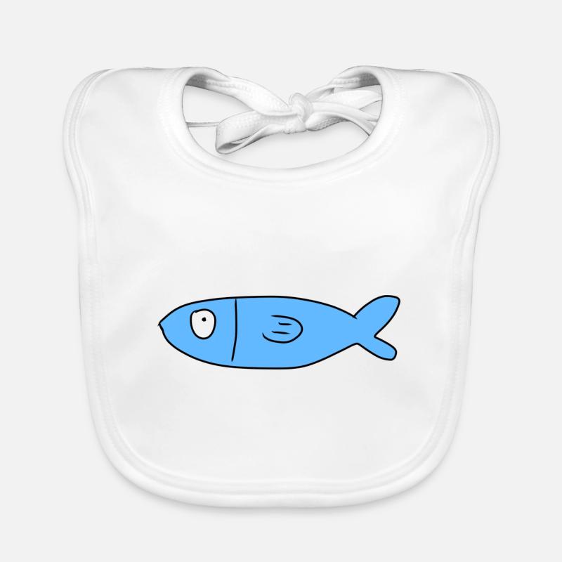 Symbole De Poisson Animal Bleu Bavoir bio Bébé