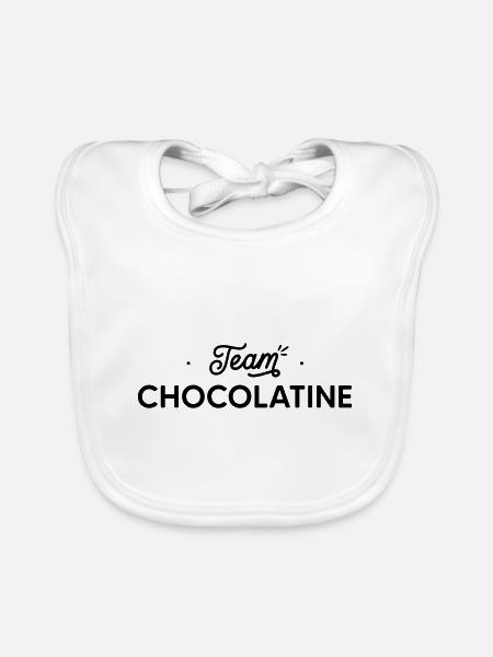 team Chocolatine - Bavoir bio Bébé - blanc - Devant