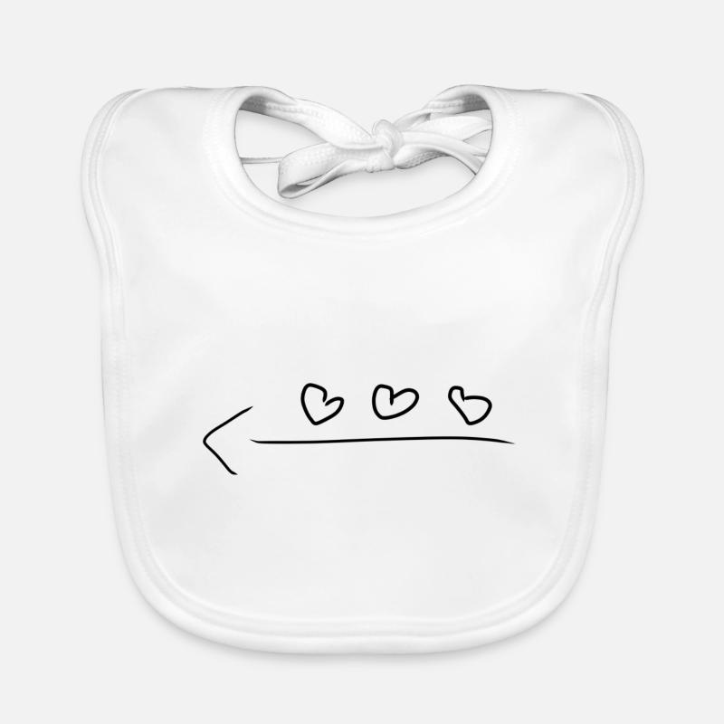 Arrow Three Hearts Heart Organic Baby Bibs