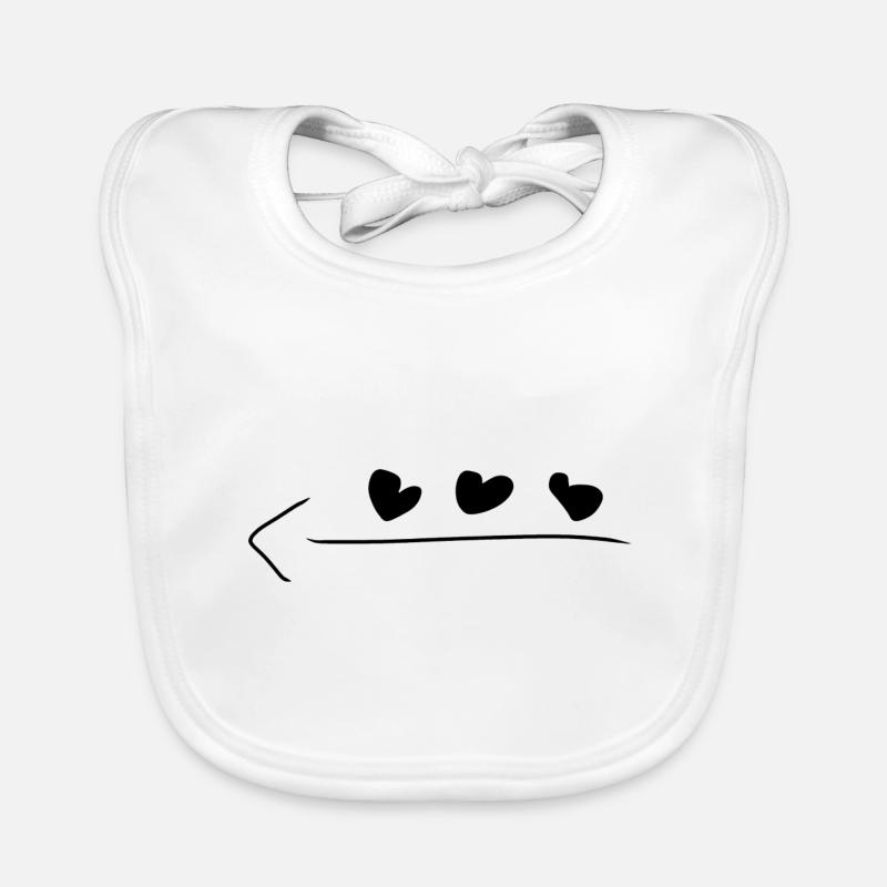 Arrow Three Hearts Heart Red Organic Baby Bibs