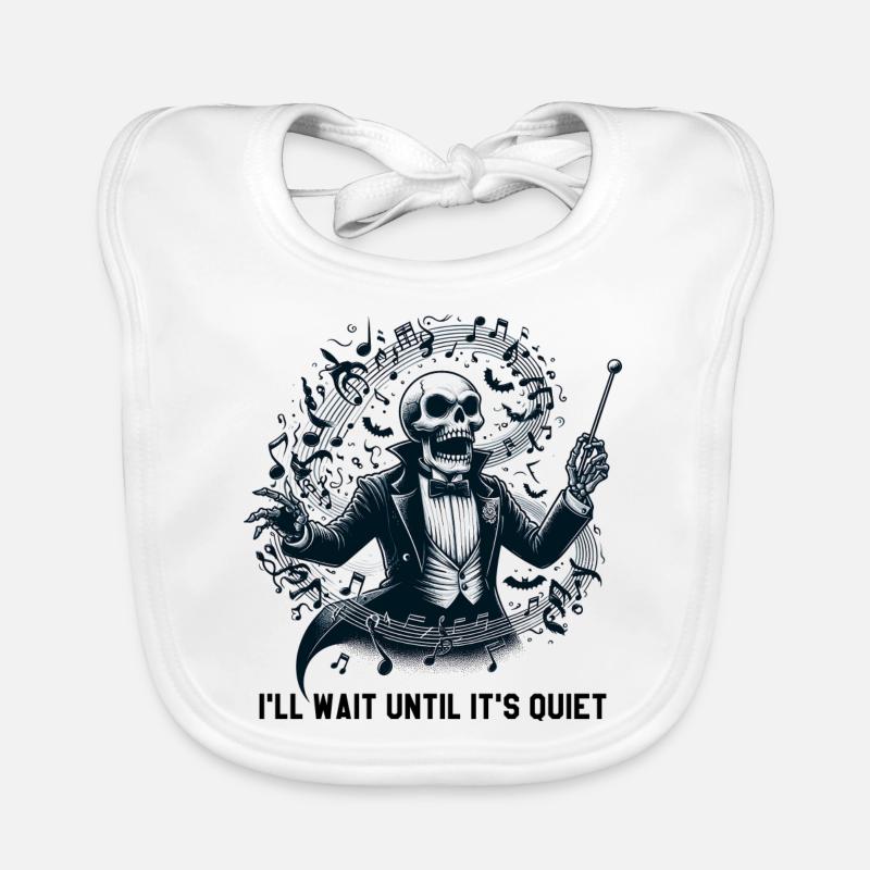 I'll Wait Until It's Quiet - Skeleton Conductor Bavoir bio Bébé