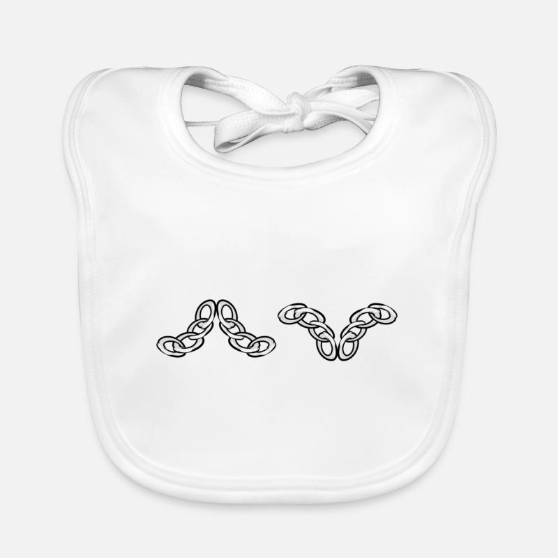 chain chain symbol line silver Organic Baby Bibs