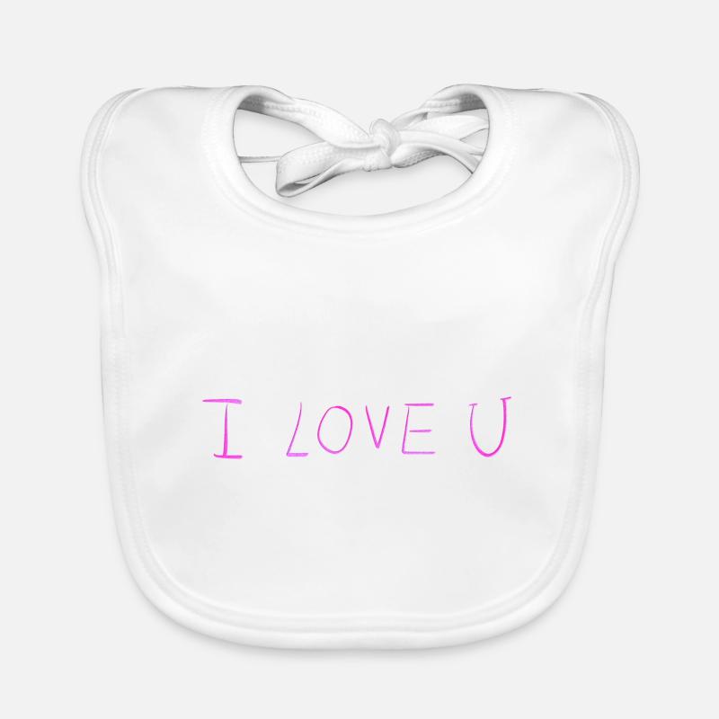 ich liebe dich text pink rosa glitzer Baby Bio-Lätzchen