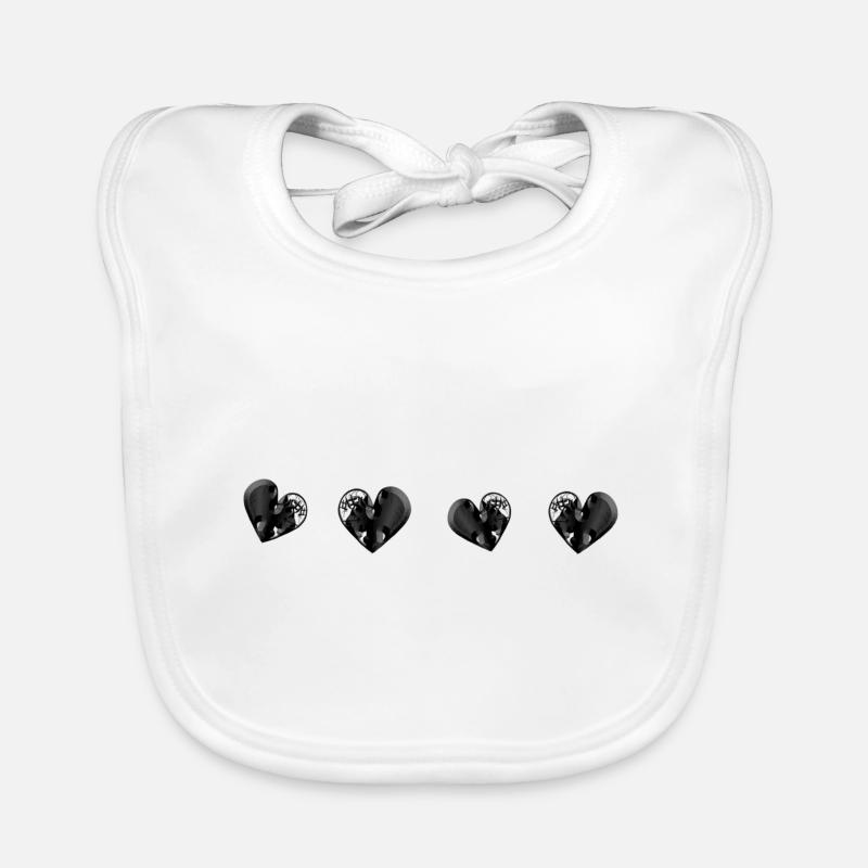 herz herzen grau narben Baby Bio-Lätzchen