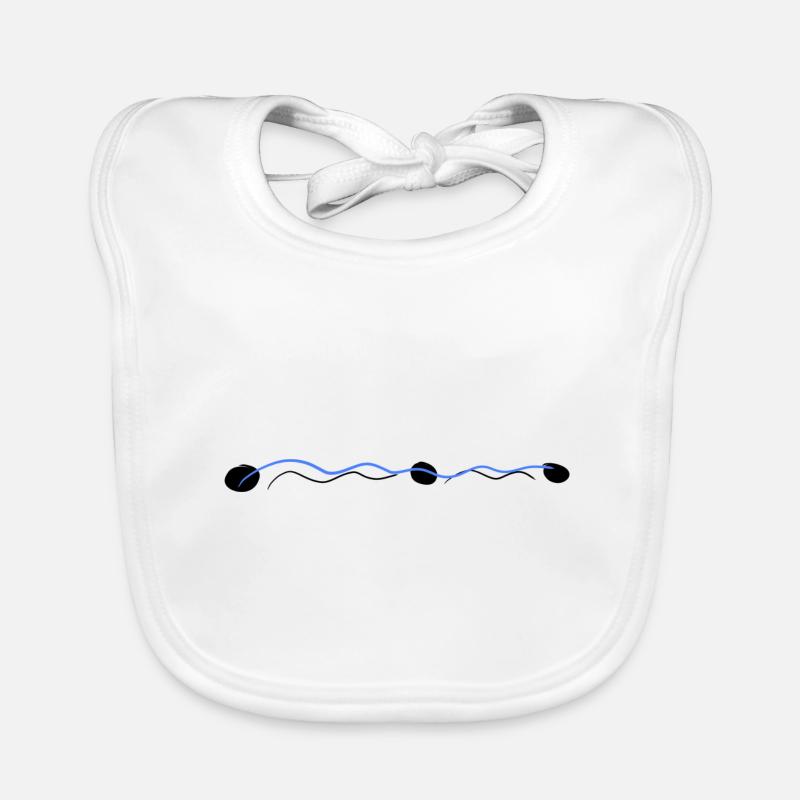 blue left wavy dots Organic Baby Bibs