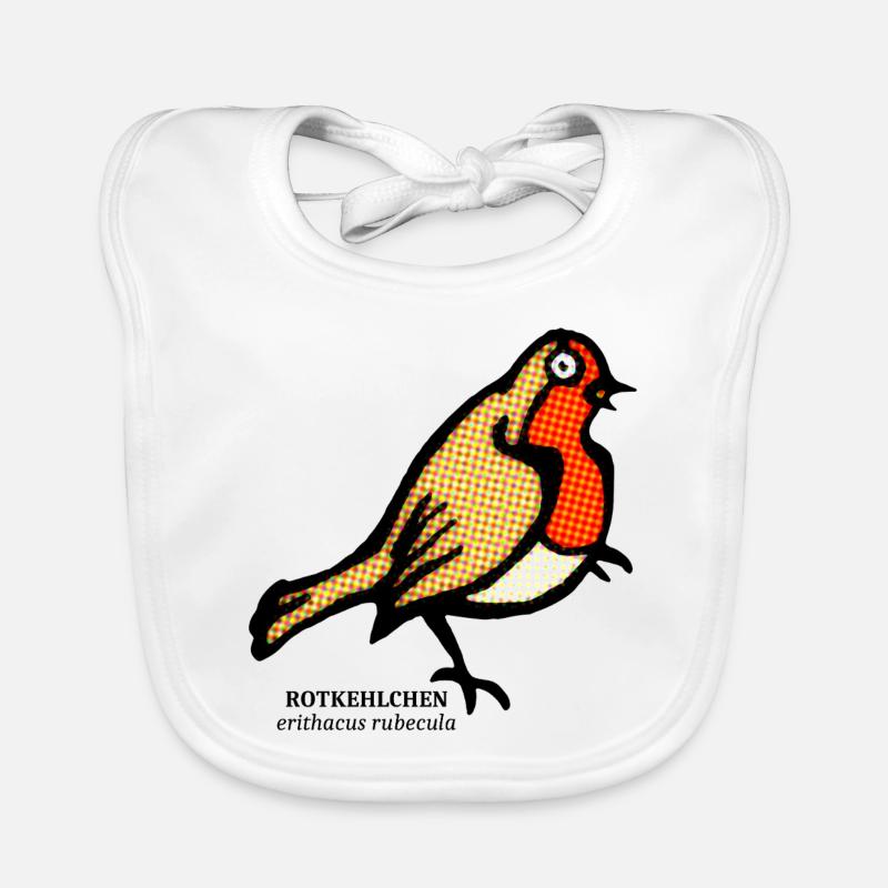 Robin Erithacus rubecula Garden Bird Party Organic Baby Bibs