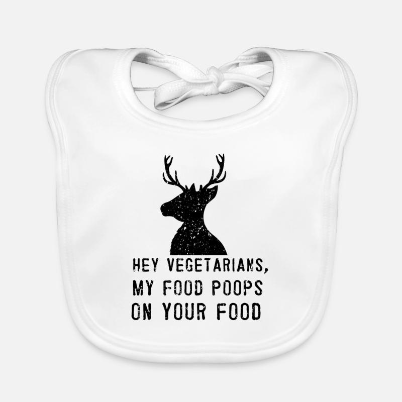 Hey Vegetarier - Fleisch Fleischfresser Reh Jäger Baby Bio-Lätzchen