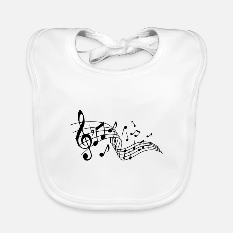 Clef notes note de musique musique musicien Bavoir bio Bébé