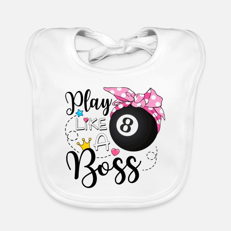 Play Like a Boss Pool Organic Baby Bibs