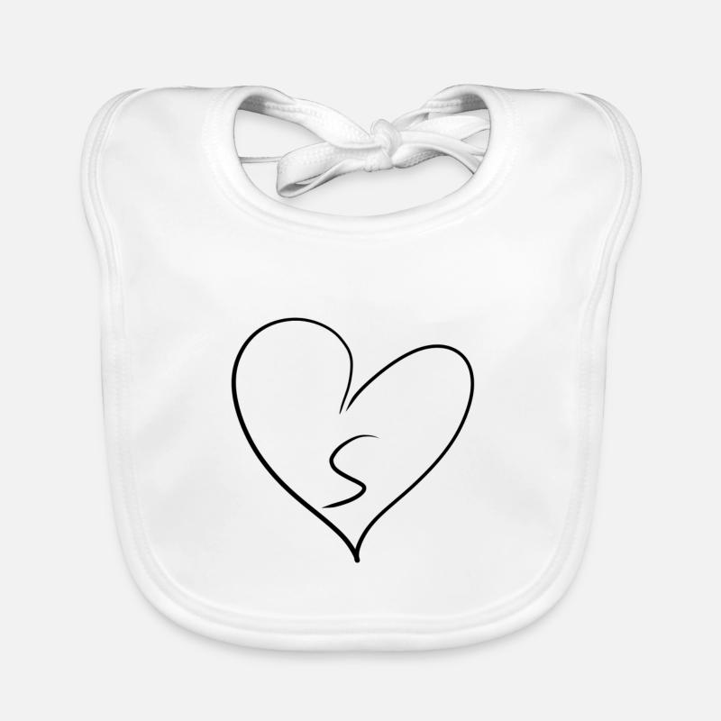 Lettre de cœur Bavoir bio Bébé