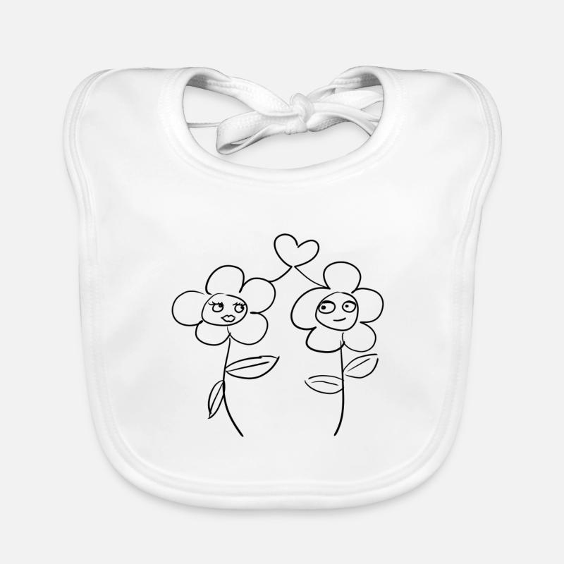 Blume Blumen - Baby Bio-Lätzchen - Weiß