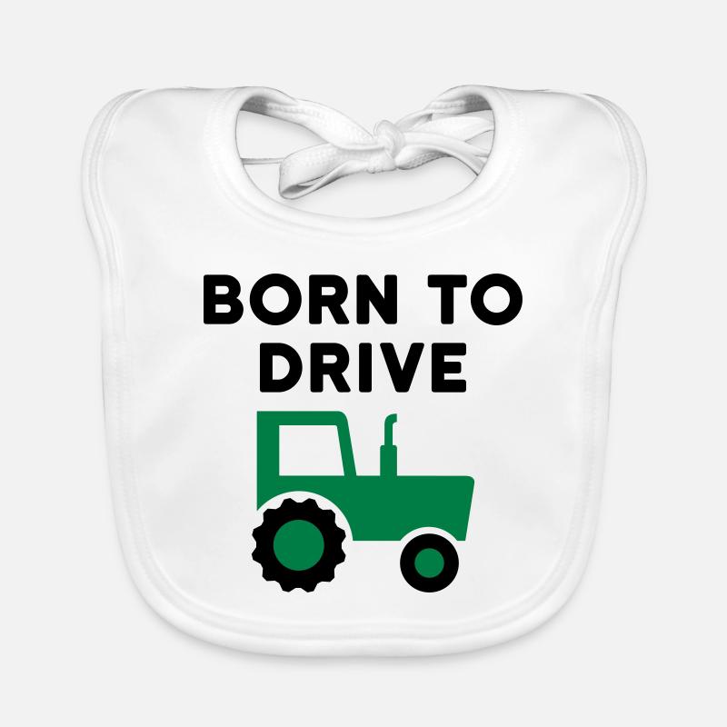 Born to drive tractors (Traktor mit Verdeck) Baby Bio-Lätzchen