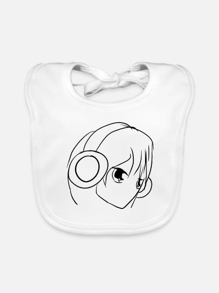 musik manga - Baby Bio-Lätzchen - Weiß