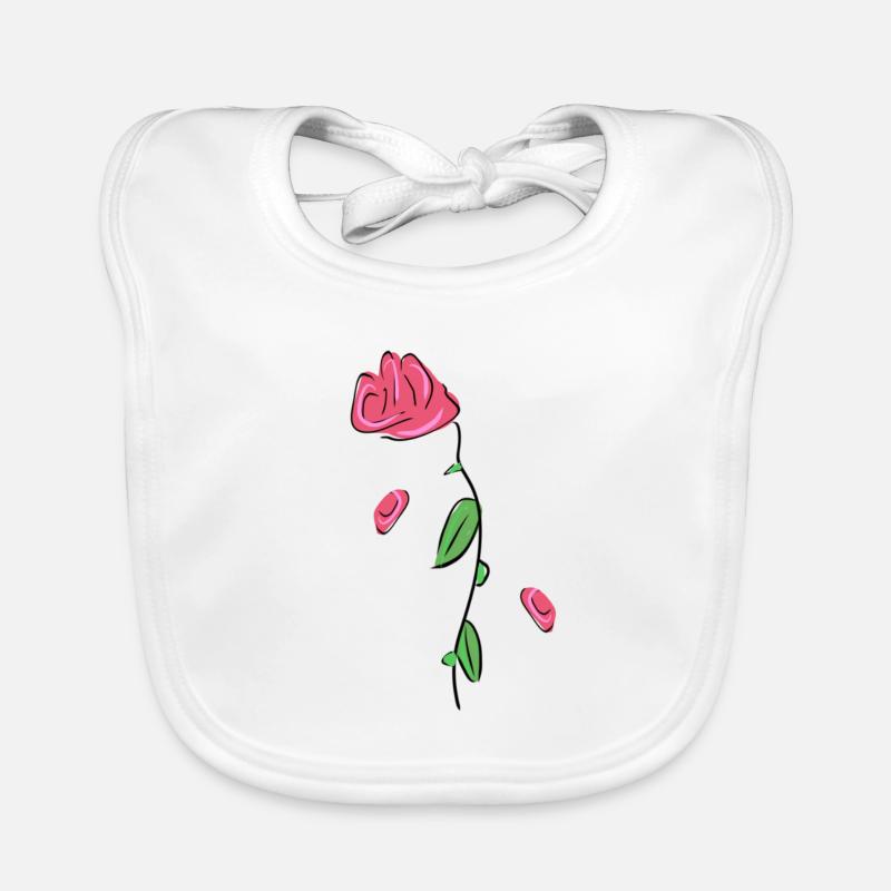 rose fleur fleur fleur fleur printemps Bavoir bio Bébé