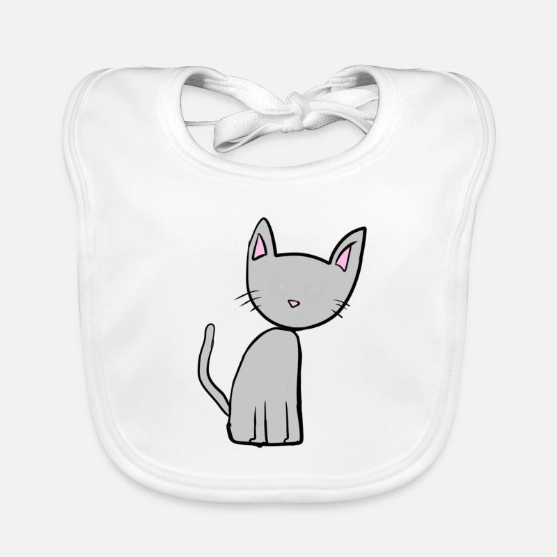 graue Katze Tier Haustier grau Symbol Baby Bio-Lätzchen
