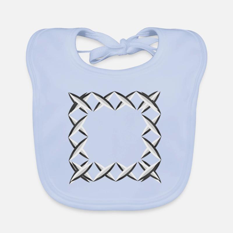 croix carrées grises Bavoir bio Bébé
