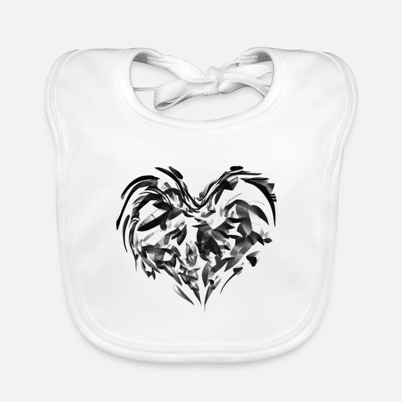 graues herz Symbol Glänzend Baby Bio-Lätzchen