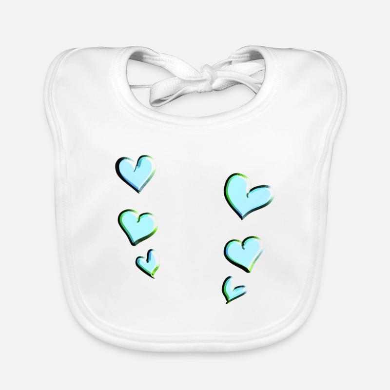 blue hearts pattern love Organic Baby Bibs