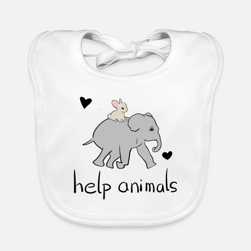 rette Tiere Tier Elefant Hase Tierschützer Baby Bio-Lätzchen