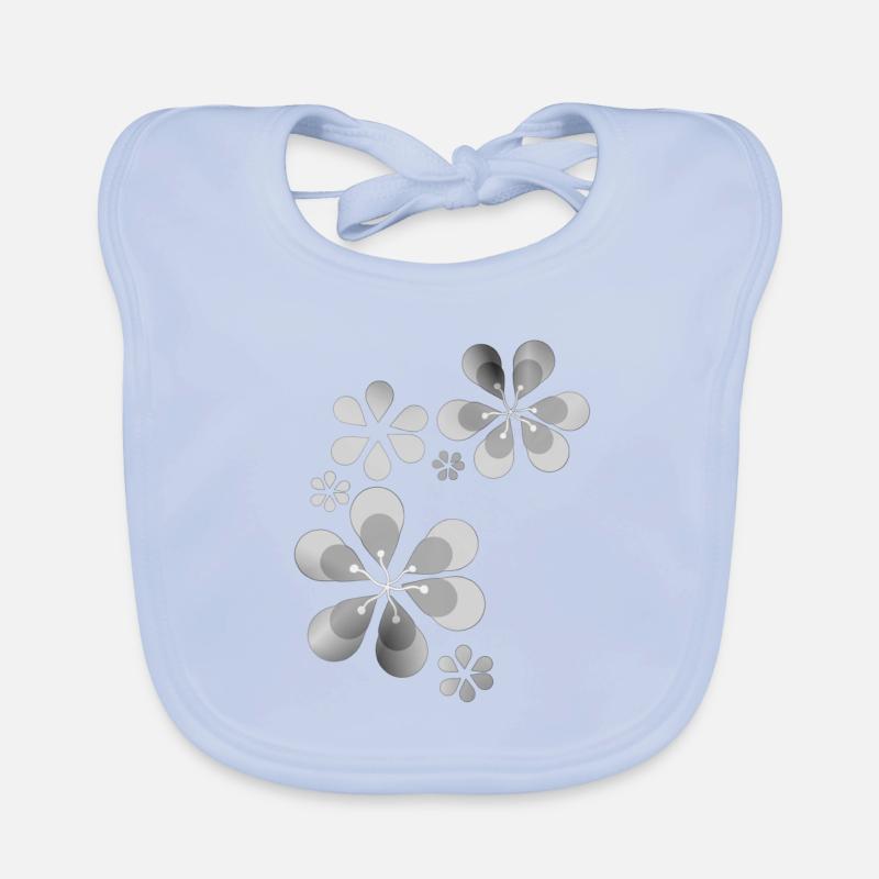 flower pattern gray shape flower Organic Baby Bibs