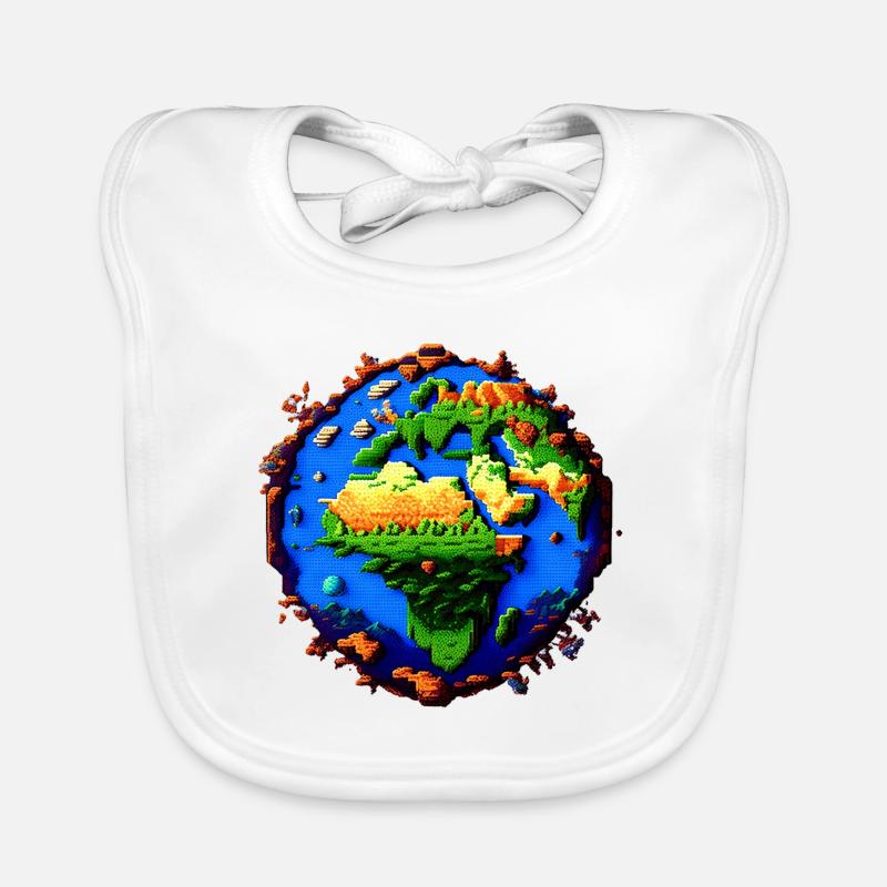 Pixel Earth Bavoir bio Bébé