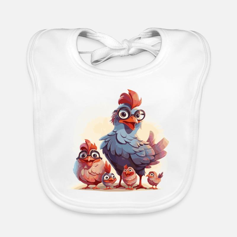 Chicken Mom - weiß Baby Bio-Lätzchen