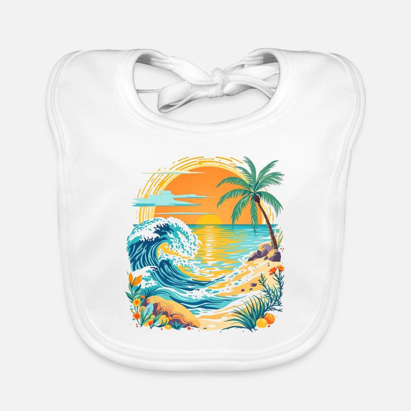 Plage du soleil d’été Bavoir bio Bébé