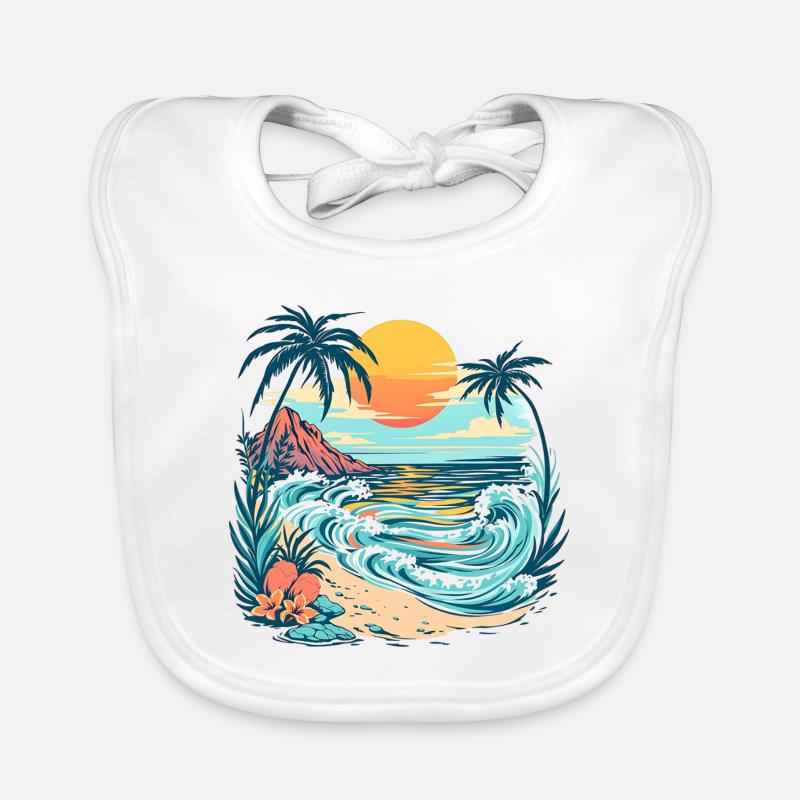 Plage du soleil d’été Bavoir bio Bébé