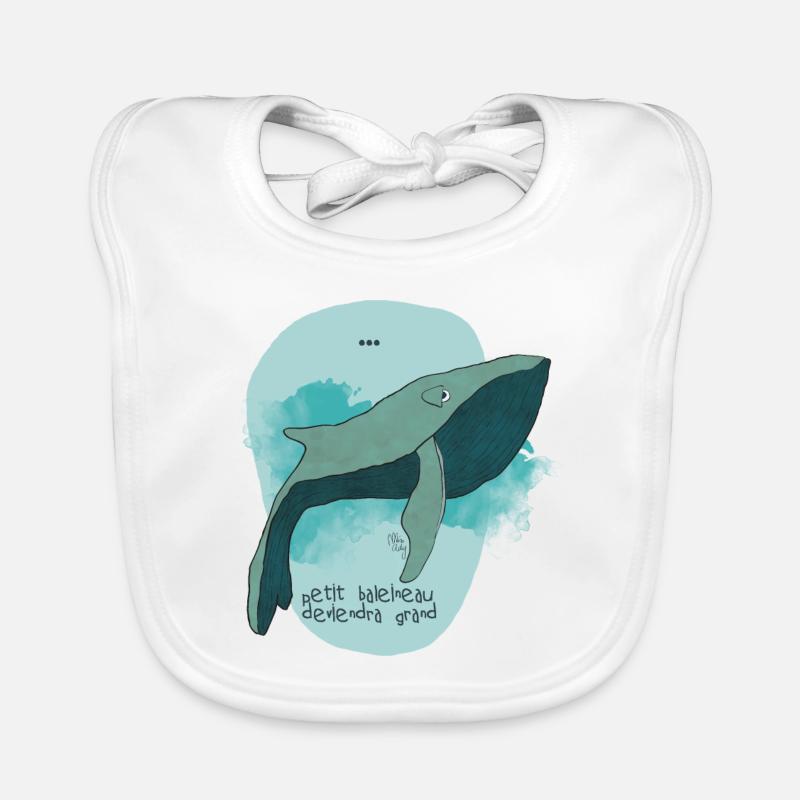 baleine - Bavoir bio Bébé - blanc