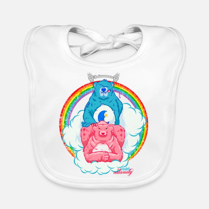 Freche Bären - Baby Bio-Lätzchen - Weiß