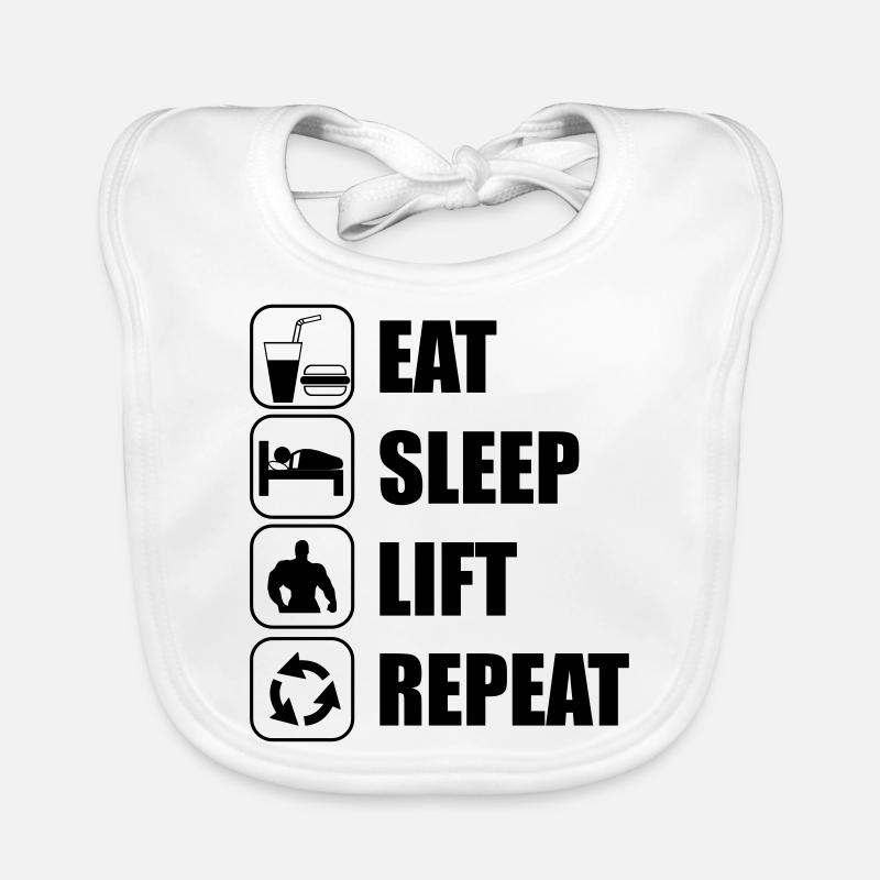 Eat Sleep Lift Repeat Bavoir bio Bébé