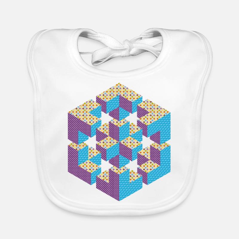 impossible figure Escher cube geometry fantasy Organic Baby Bibs