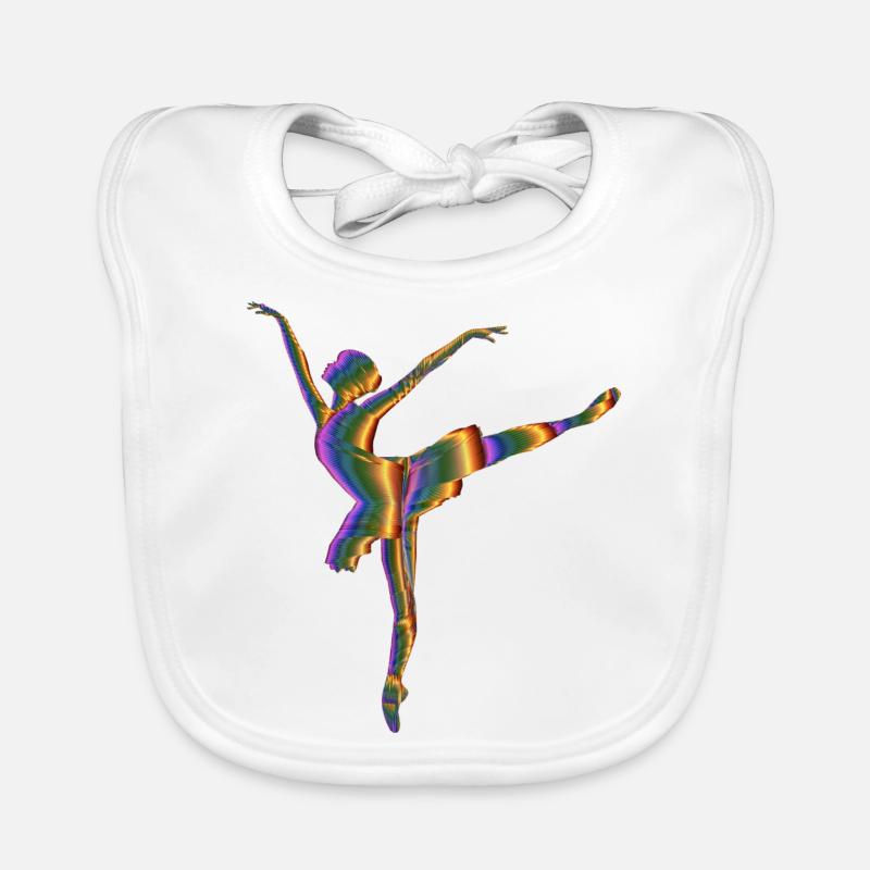 danse de ballerine ballet danse danseur danseuse yoga33 - Bavoir bio Bébé - blanc