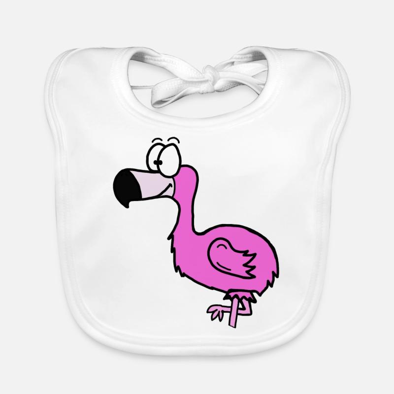Flamingo - Baby Bio-Lätzchen - Weiß