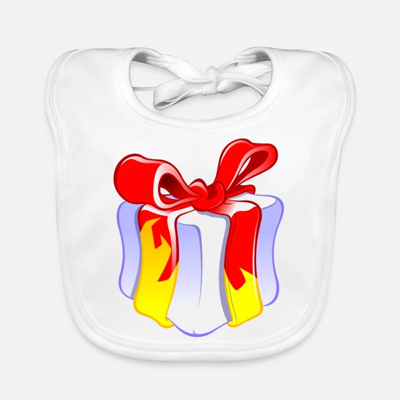 cadeau spécial de Noël - Bavoir bio Bébé - blanc