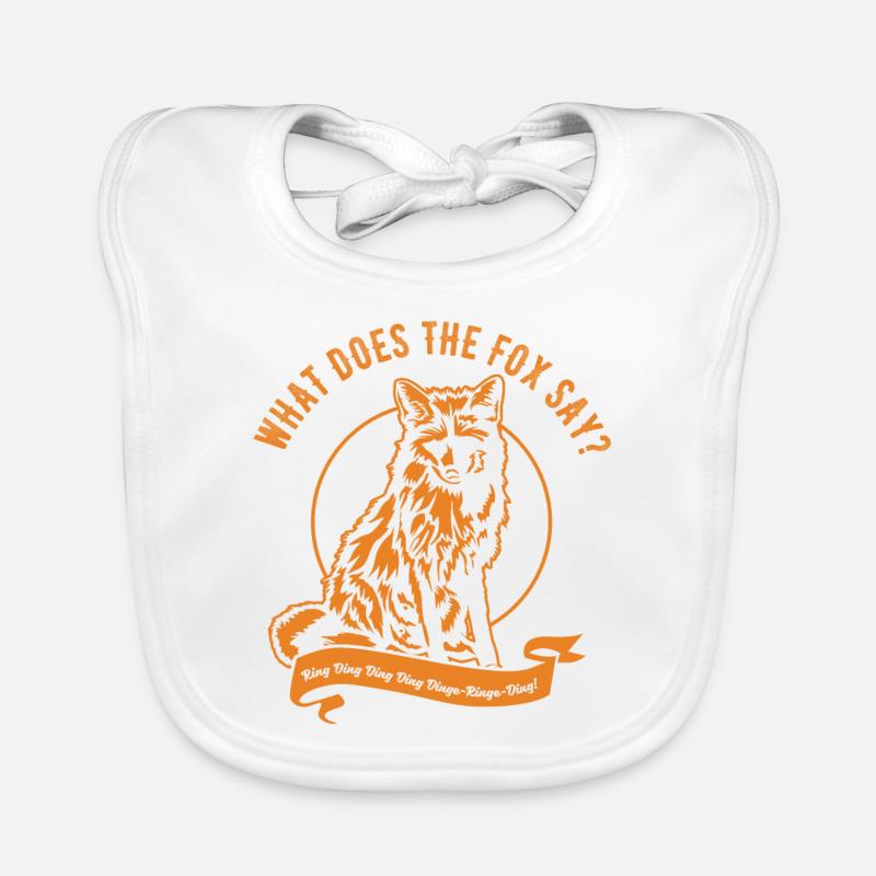 fox fox what does the fox say funny sayings Organic Baby Bibs