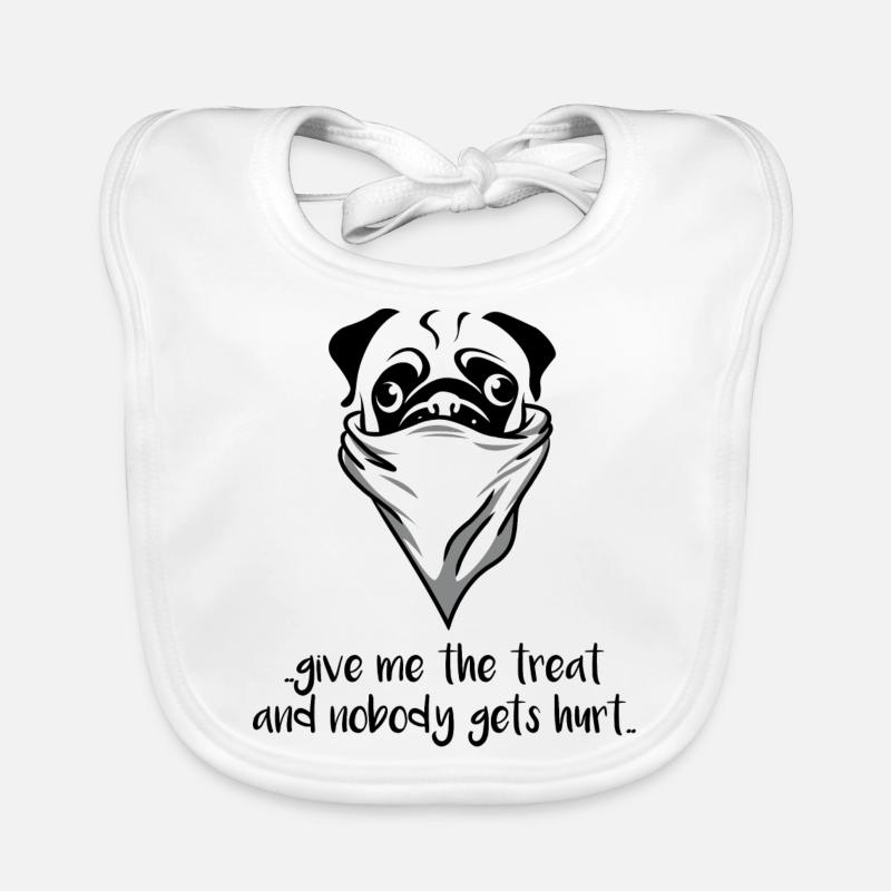 Mops Hund Bandana Überfall Pug Baby Bio-Lätzchen