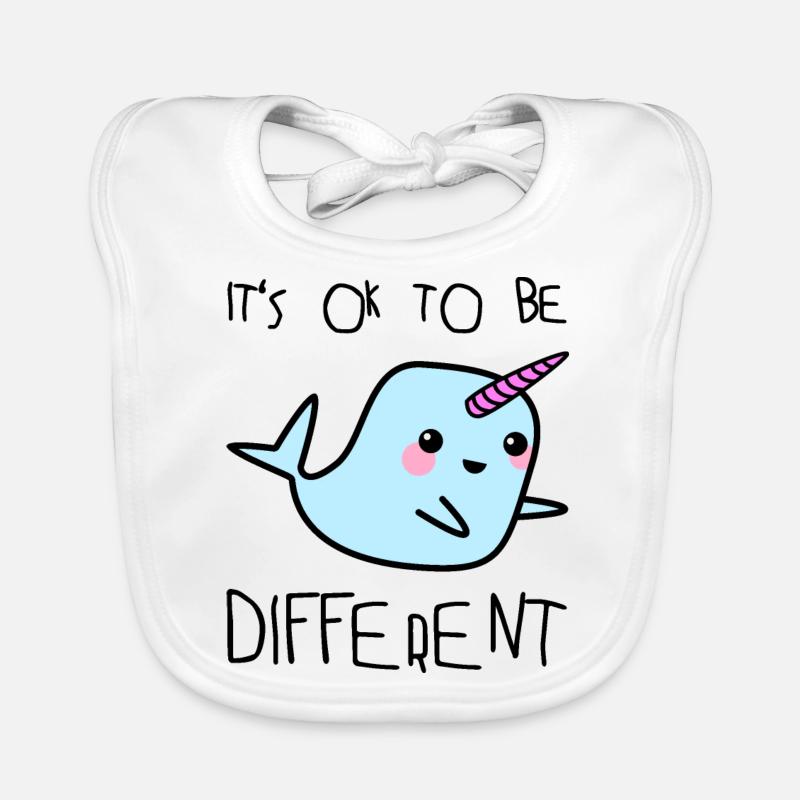 Whale unicorn suess gift BE DIFFERENT Organic Baby Bibs