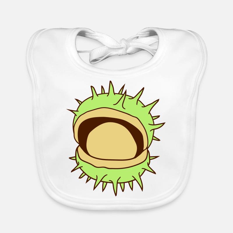 châtaigniers sphériques sphériques huelle fruit he - Bavoir bio Bébé - blanc