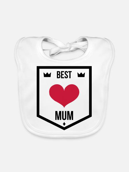 Mum / Mom / Baby / Mummy / Mother's day / Birth - Organic Baby Bibs - white - Front