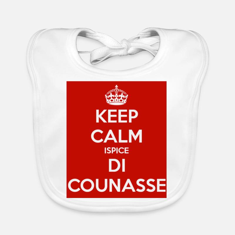 keep calm ispice di counasse - Bavoir bio Bébé - blanc